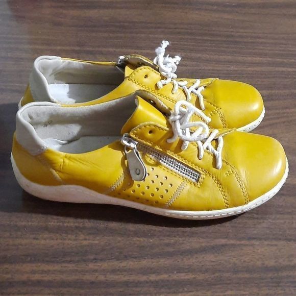 Remonte by Rieker Sneakers size 6 (36) women yellow lace up casual spring summer - Picture 5 of 8